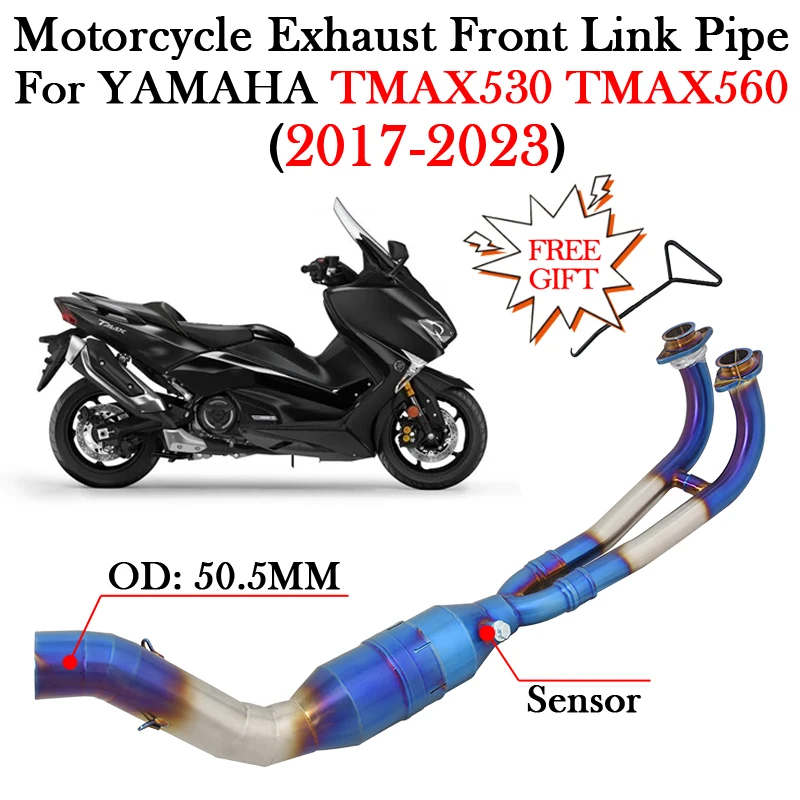 

For YAMAHA TMAX530 TMAX 500 530 560 2017 - 2023 Motorcycle Exhaust Modify Connection 51MM Escape Moto Front Mid Middle Link Pipe