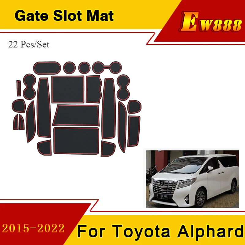 Door Groove Mat Fit For Toyota Alphard Vellfire AH30 2015-2022 Car Styling Accessories Rubber Cup Cushion Phones Gate Slot Pad