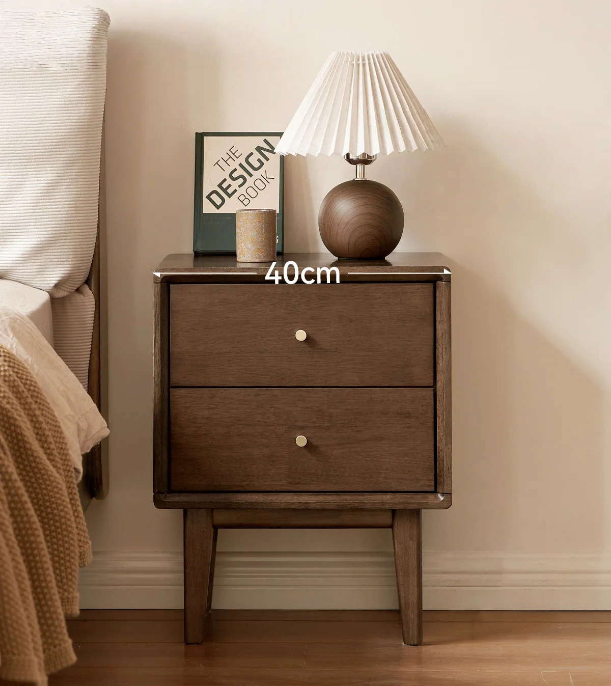 #Modern And Minimalist Black Walnut Bedside Cabinet, Nordic Storage Cabinet, Rustic Wood Style