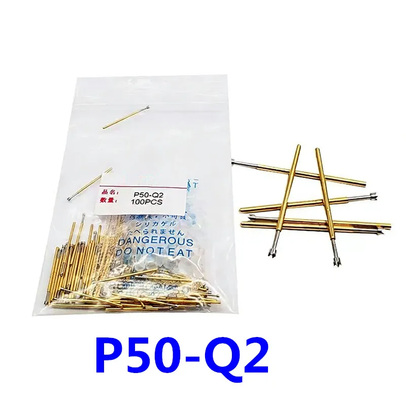 

100PCS/pack P50-Q2 Four Claw Plum Blossom Head Spring Test Probe Outer Diameter 0.68mm Length 16.55mm PCB Pogo Pin