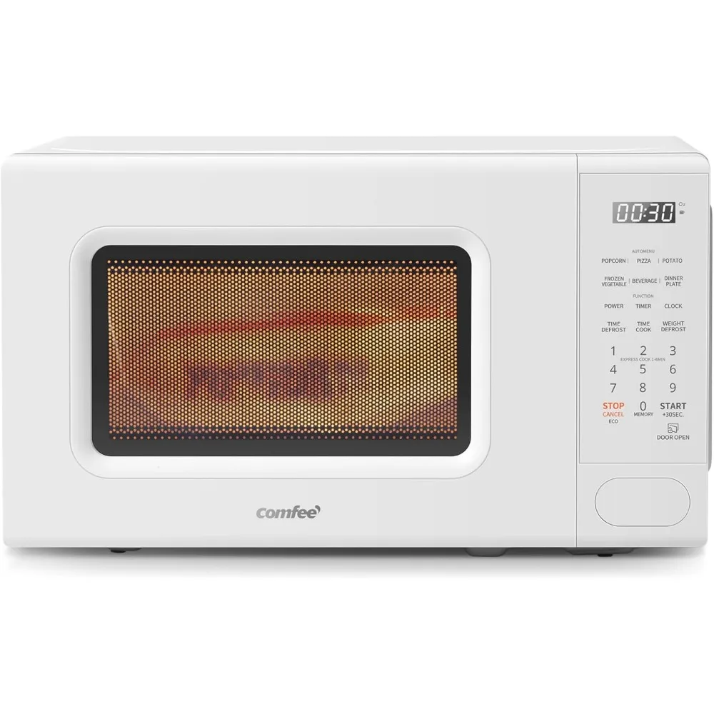 

Retro Microwave with 11 power levels, Fast Multi-stage Cooking, Turntable Reset Function Kitchen Timer, Speedy Cooking