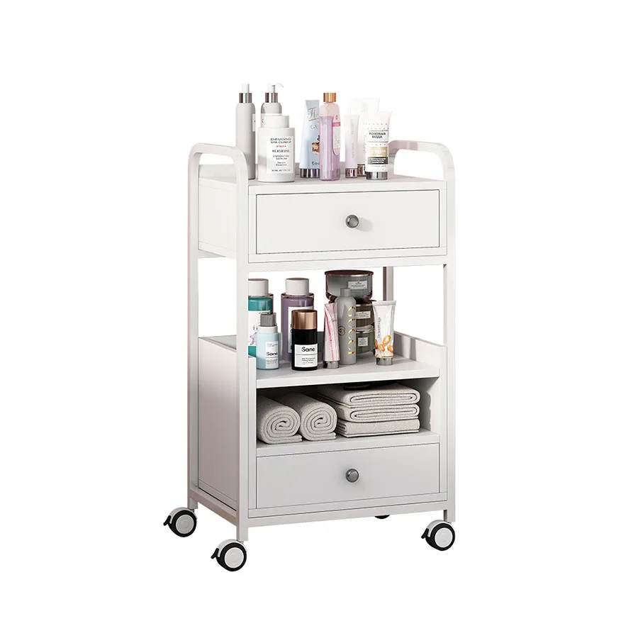 Luxo Iron Salon Handcart com rodas, Ferramenta moderna da beleza do prego, Rack simples do carro, Mobiliário comercial, GY50GP