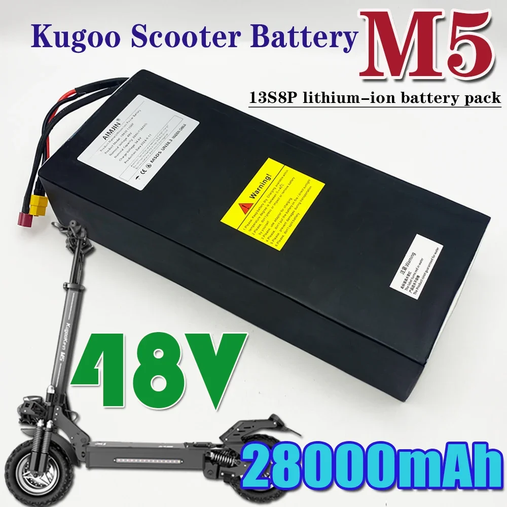 13S8P 48V 28000mAh Lithium Ion Battery Pack Folding Electric Scooter for Kugoo M5/M5Pro/MaxSpeed Original Battery+ Built in BMS