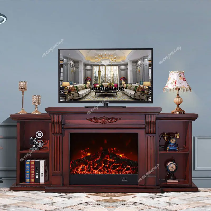 1.8 meters European fireplace TV cabinet Decorative cabinet Partition background wall Living room fireplace rack Locker