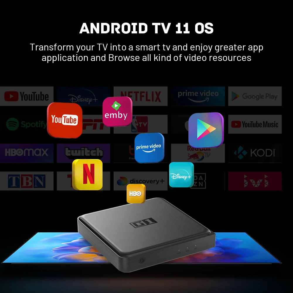 Kinhank G1 Android TV Box z Netflix 4K certyfikat Google Amlogic S905X4 4 + 32G WiFi6 Dolby Vision odtwarzacz multimedialny