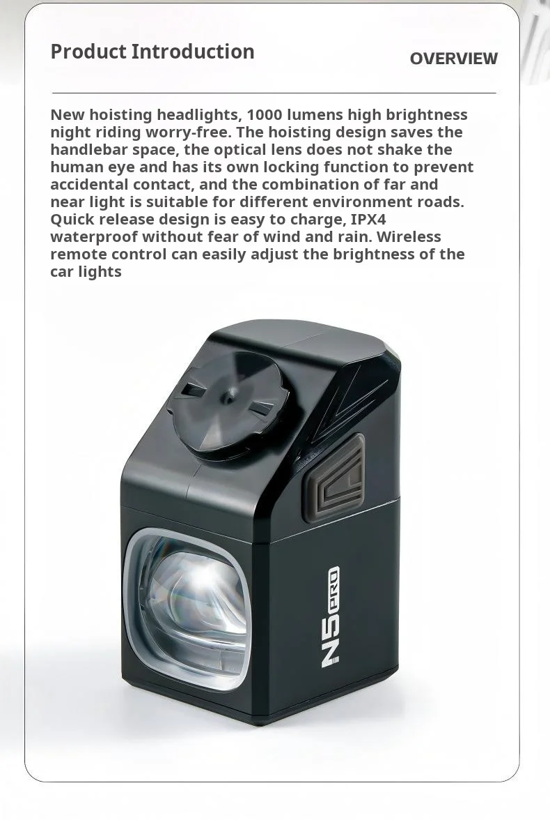 OFFBONDAGE 1000LM Bike Light Front Lamp TypeC Rechargeable LED 5000mAh Bicycle Light Waterproof Headlight Bike Accessories