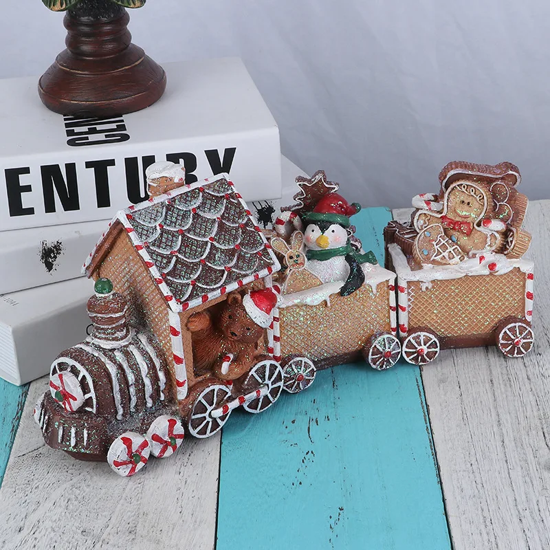 

Christmas Train Decoration Ornaments Holiday Gingerbread Man Santa Bear Crafts Gifts