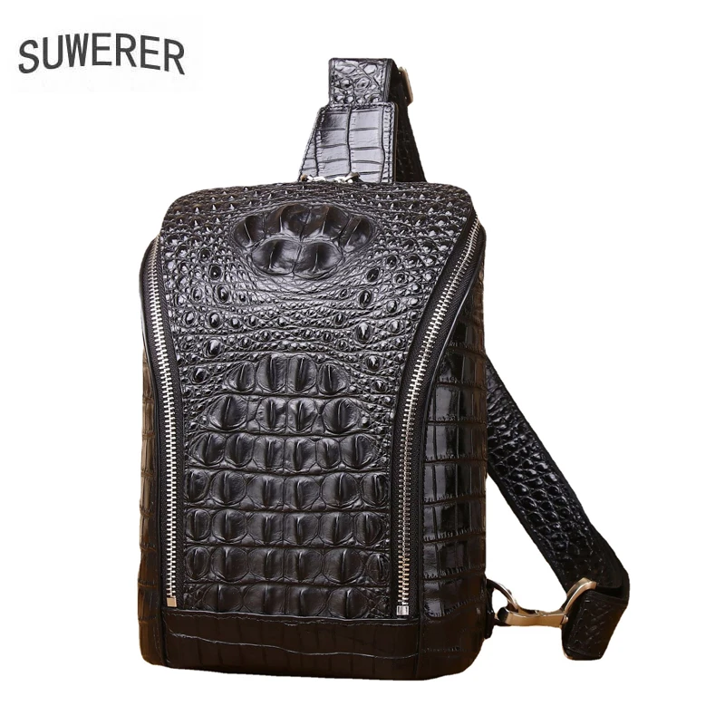 

SUWERER 2022 New men Genuine leather bag famous brand real leather men bags Leisure Fashion big capacity men backpack