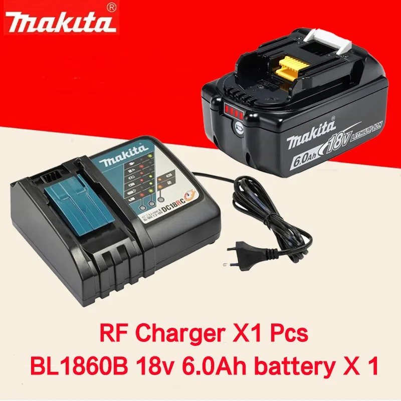

Makita 18V 6.0AhLi-ion Battery + DC18RC Charger Kit Compatible with BL1815 BL1860 BL1850 BL1430 BL1450 | for Makita 18V/14.4V