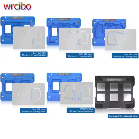 XZZ Galaxy Motherboard Middle Frame Magnetic BGA Stencil For Samsung S21/S22/S23/S24/S25 Ultra Repair Tin Template Soldering Kit