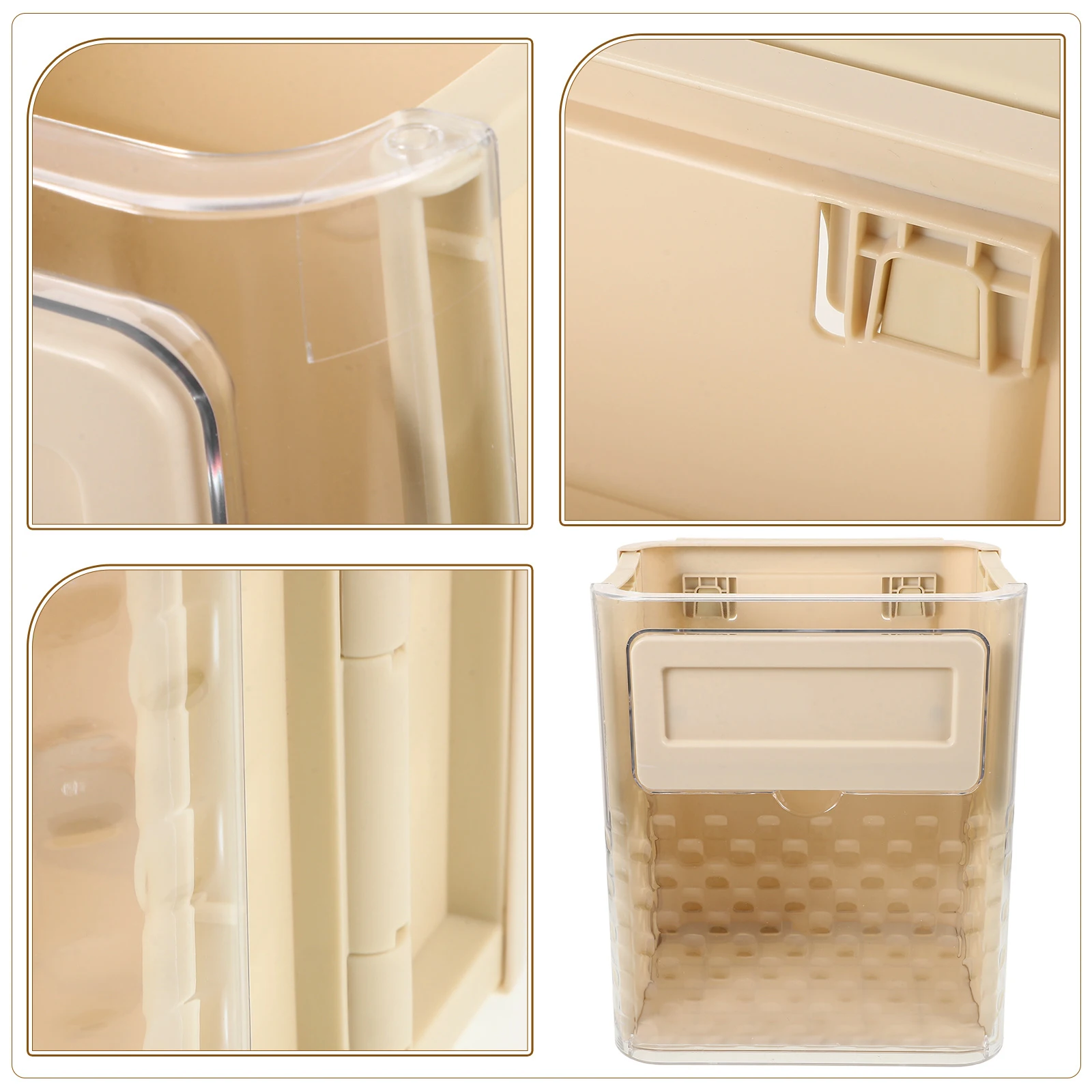 

Wall Mounted Trash Can Hanging Kitchen Waste Basket Foldable Garbage Bin Large Capacity Dorm Storage Solution