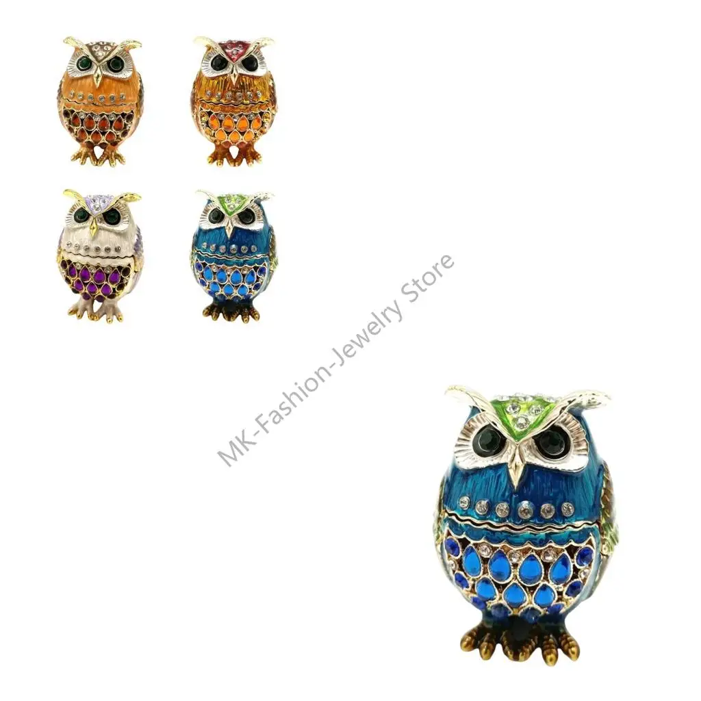 

Q6PF Owl Designs Шкатулка для драгоценностей из сплава. Просторный дизайн интерьера для хранения ожерелья и сережек.