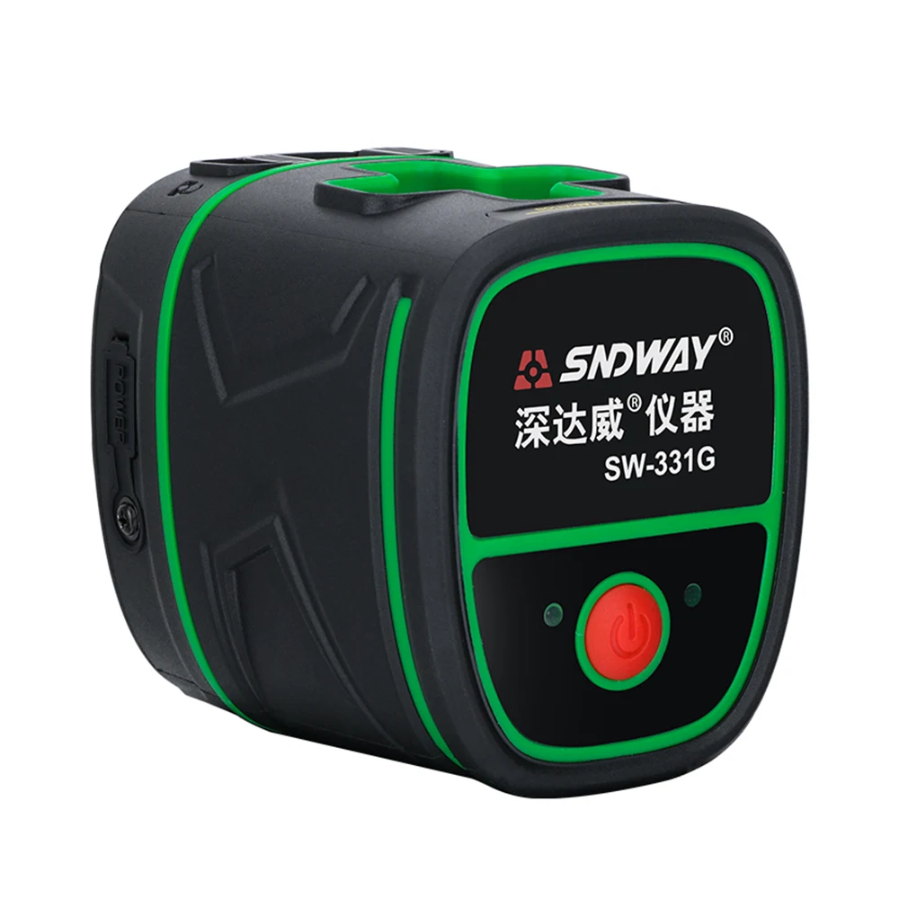 SNDWAY SW-331G Laser Level Meter 2 Lines Green Beam Cross Laser Level Vertical Horizontal Green Light Laser Level Tool