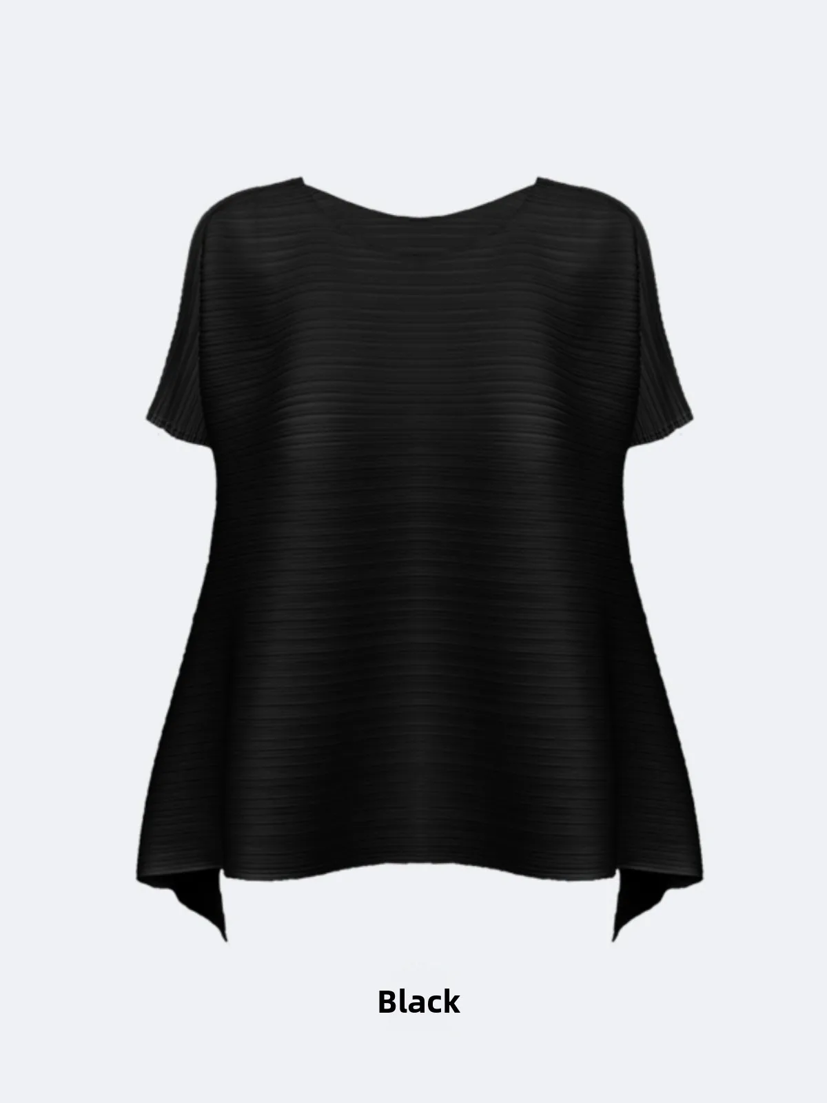 تي شيرت نسائي صيفي مريح بتصميم غير متماثل وأكمام قصيرة مرنة وياقة مستديرة وطول عادي مصنوع من البوليستر