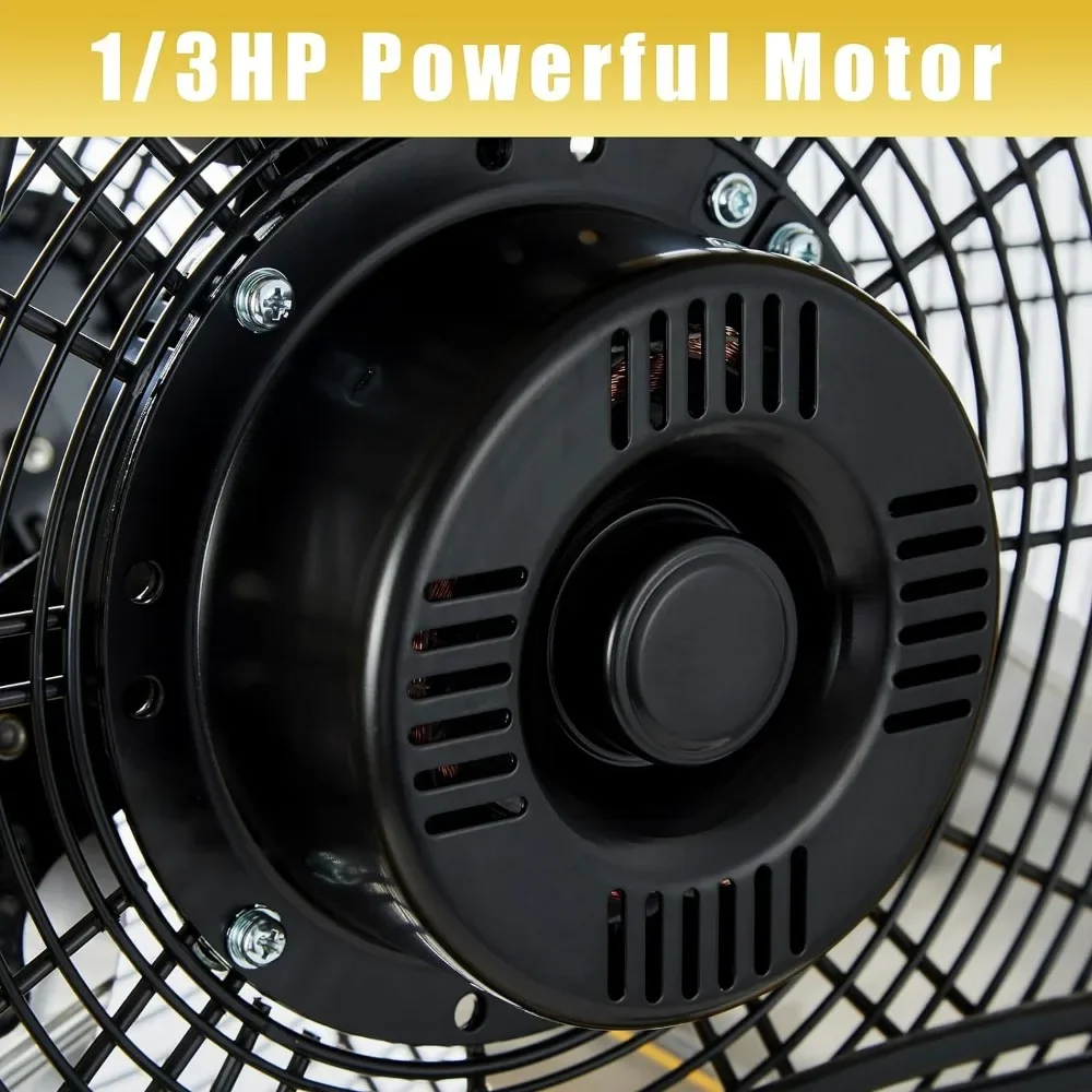 High Velocity Barrel Floor Drum Fan com Poderoso Motor 1/3HP, 9ft Cord, 5in Rodas Sólidas, 13000 CFM, 30 in, Heavy Duty