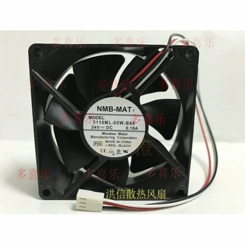 

ZMZM for NMB-MAT 8025 3110ML-05W-B69 DC24V 0.18A 8CM 3-wire inverter cooling fan #F18