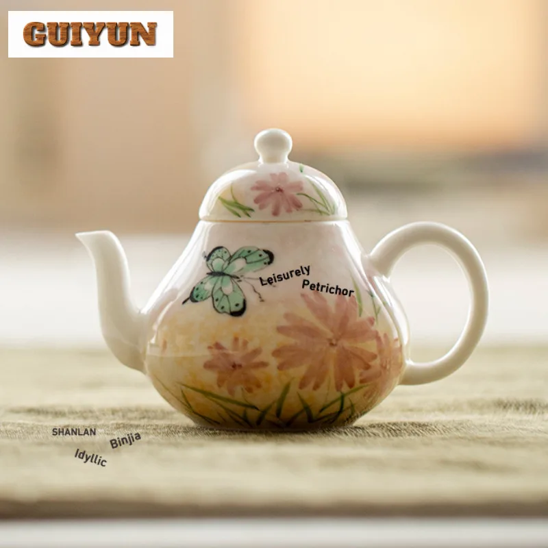150 мл ручная роспись синие цветы чайник антикварный чайник заварник горшок чайник для замачивания с фильтром предмети чая аксессуары украшения