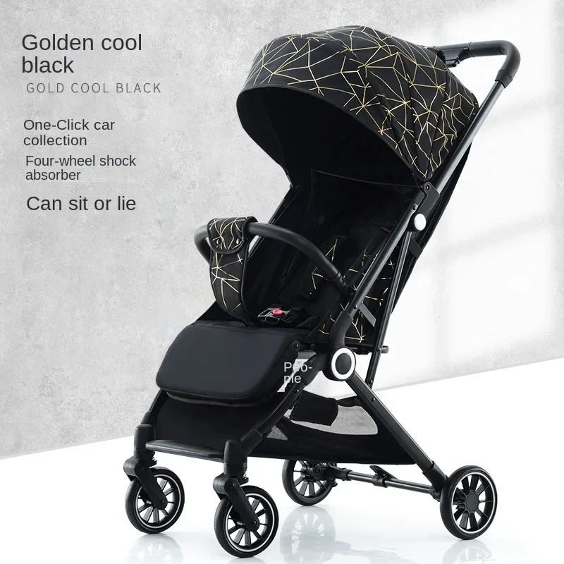 

Newborn Stroller High Landscape Lightweight Travel Stroller Two-way Swivel Seat Foldable Adjustable Four-wheeled Baby Stroller