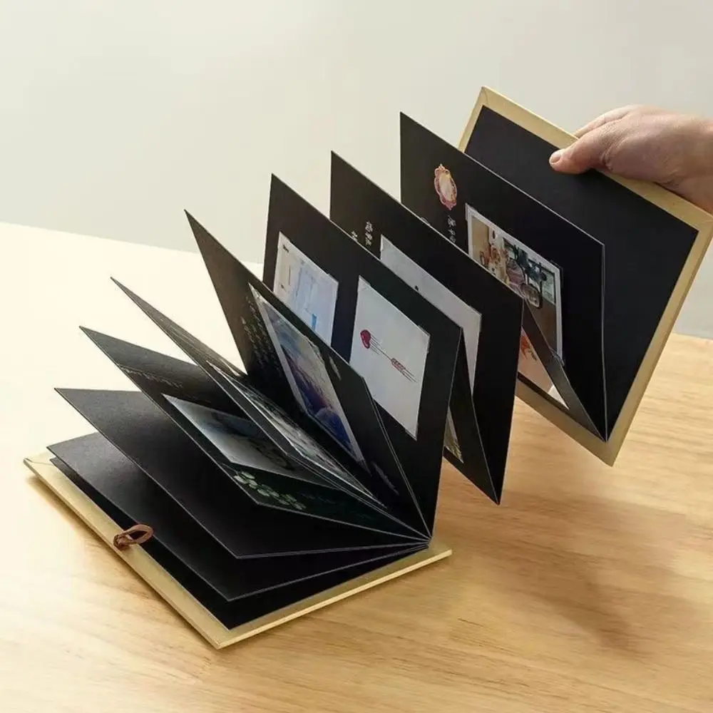 Creative Folding Accordion Photo Album Gift Kraft Paper Photocard Surprised Photo Book 10 Page Graffiti DIY Surprise Gift Couple