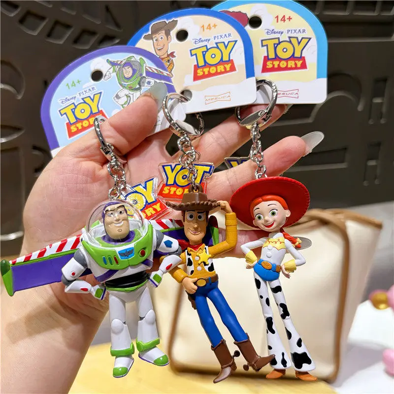 Pixar Toy Story Buzz Lightyear Woody Figur Schlüsselanhänger Taschenanhänger Taschencharme Paar-Geschenk für Rucksack-Dekoration Auf Lager – Detail 3