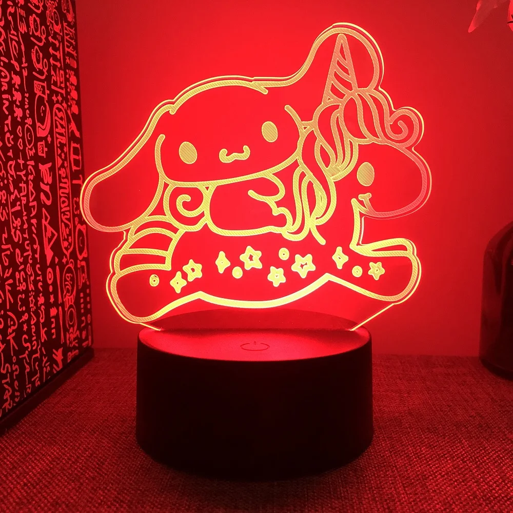 Kuromi 3D LED Cartoon Table Lamp 7 Colors Variable Decorative Night Light Kawaii Acrylic Sleeping Night Light Best Gift for Girl