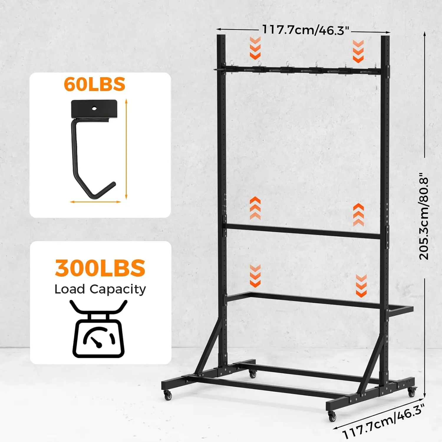 Freestanding Bike Storage Rack, 300 Lbs 5 Vertical Bike Rack For Garage, Racks For Home And Garage Organizer, Indoor