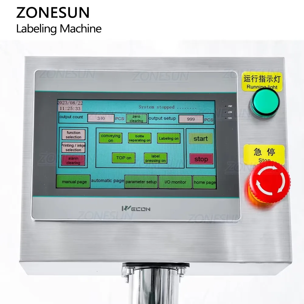 Automatic Vertical Tapered Conical Bottle Labeling Machine Sticker Applicator for Round Bottles Efficient Stable