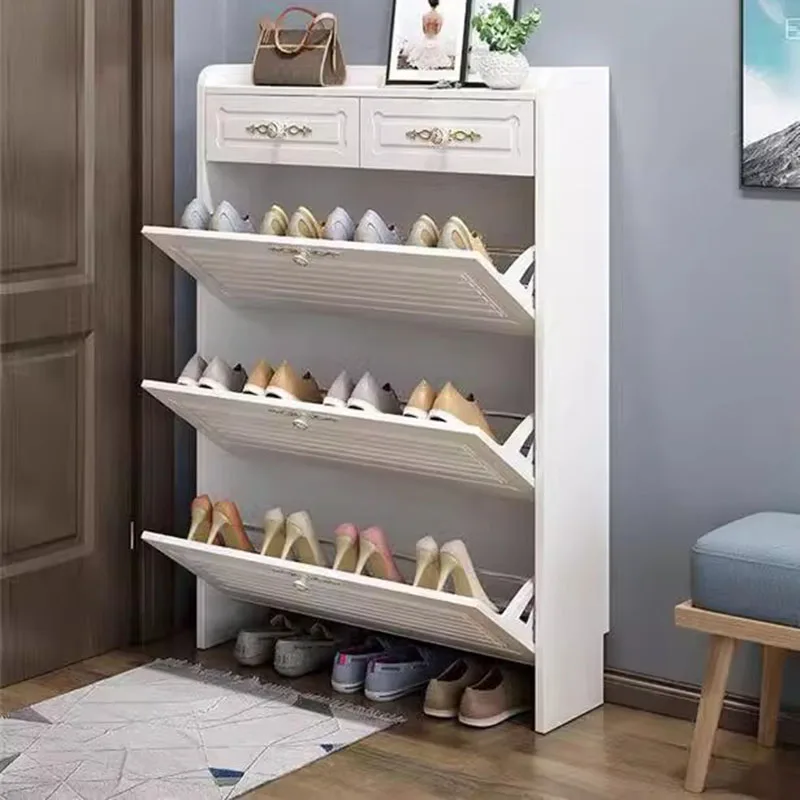 Boots Entryway Shoes Racks Layer Space Saving Shelf Living Shoes Racks Ultra Thin Rotating Organizador De Zapatos Furniture