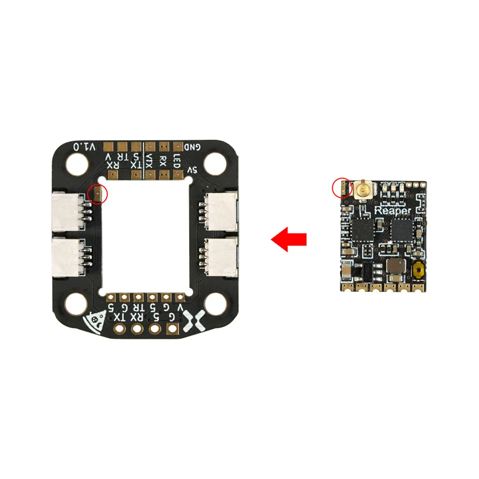 Foxeer Reaper Nano VTX Extension Board, 5V LED, 20x20mm, M3 para FPV Racing Drone Frame Kit, Peças de reposição