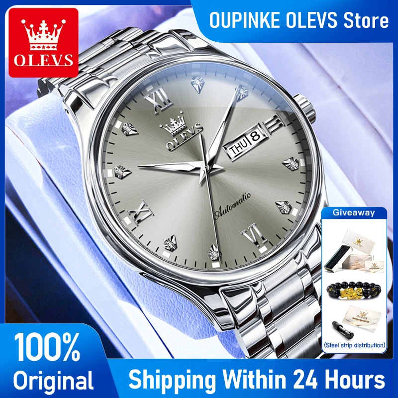 

OLEVS 9955 Мужские часы Высокое качество Роскошные оригинальные автоматические механические часы с датой недели Водонепроницаемые светящиеся часы для мужчин в подарок