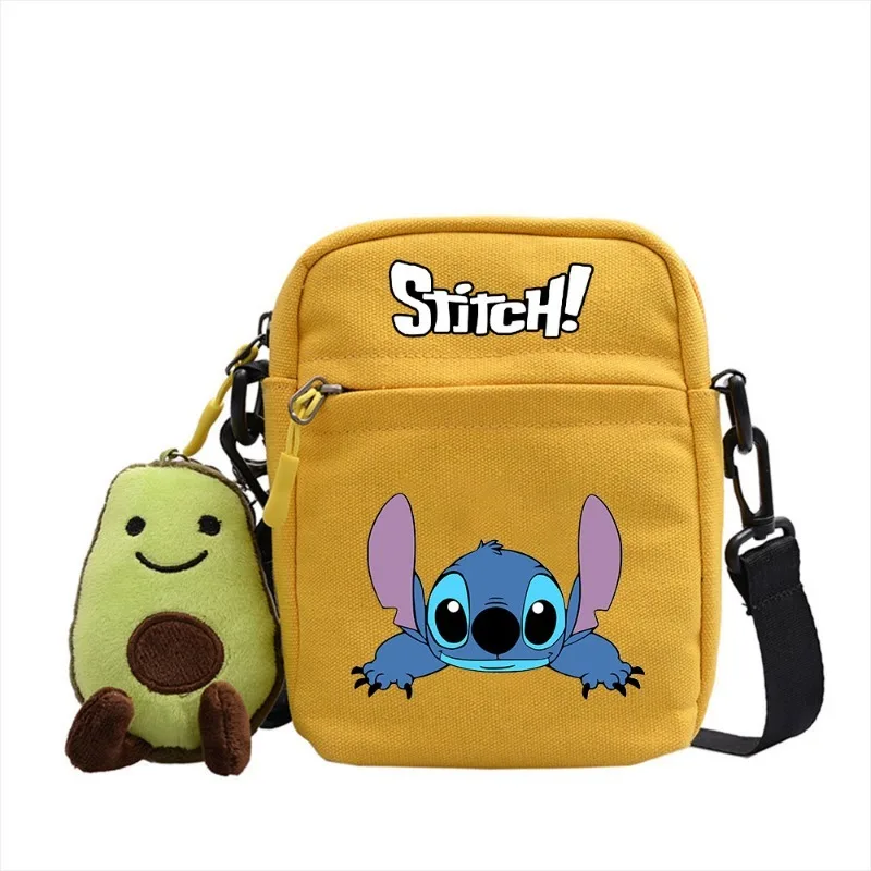 Disney Lilo Stitch Women Shoulder Crossbody Bags Canvas Small Female Bag Students Single Shoulder Mobile Phone Handbag New 2024