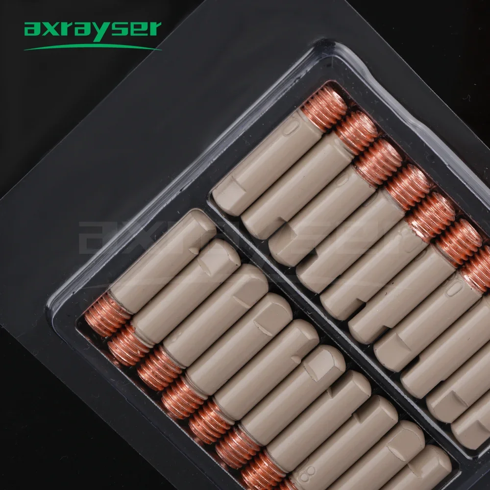 60/100Pcs MIG MAG GMAW M6x25mm Contact Tips MB14AK 15AK Contact Tips 11Series Tips E-cu Coated Tips for MIG MAG GMAW Parts