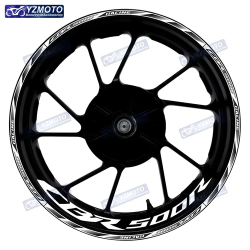 Imagen 2 del producto Para Honda CBR500R CBR 500 R, cubo de rueda delantera y trasera de carreras para motocicleta, pegatina de 17 pulgadas, pegatinas reflectantes impermeables para llanta