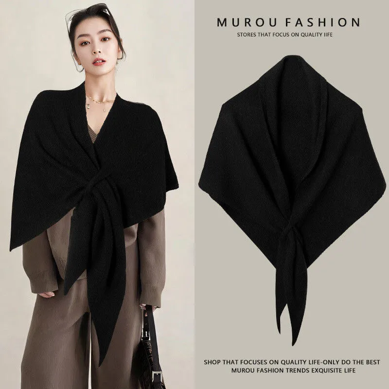 Neue Mode Dreieck Schal Schal frauen Neck Wrap Wolle Gemischt Weibliche Verdickt Warme Schulter Schal Winter Geschenk Hohe Qualität – Detail 7