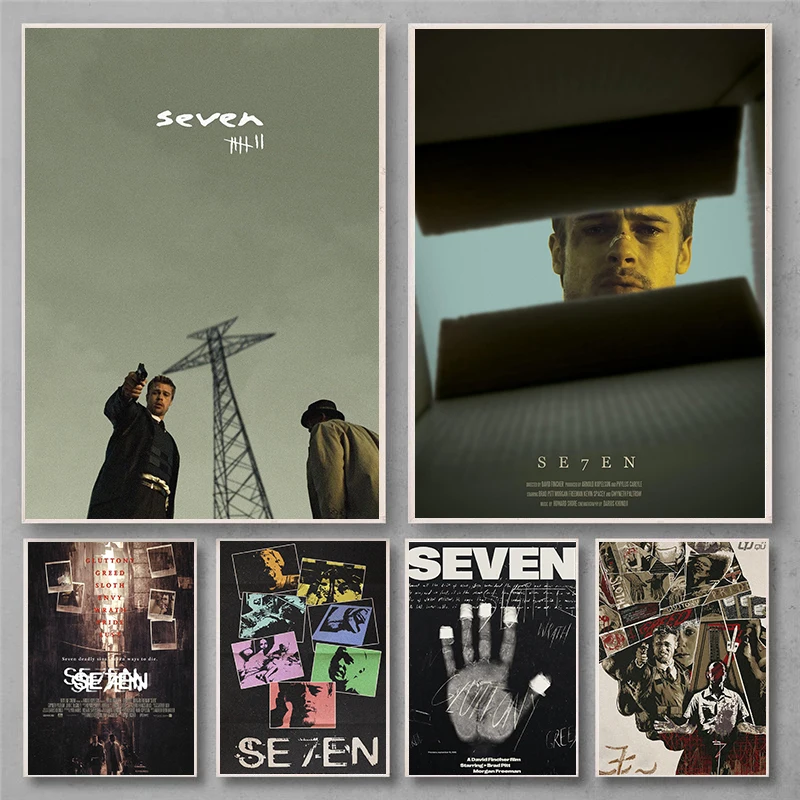 Классический популярный экшн-фильм Se7en, печать на холсте высокой четкости, художественный постер, украшение для дома, спальни, гостиной, стены, живопись