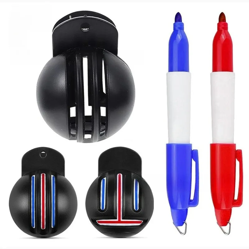 1 PCS  3 Lines T-Type Closed Golf Ball Line Marker Black Ball Clip Drawing Alignment Tool Golf Training Accessory