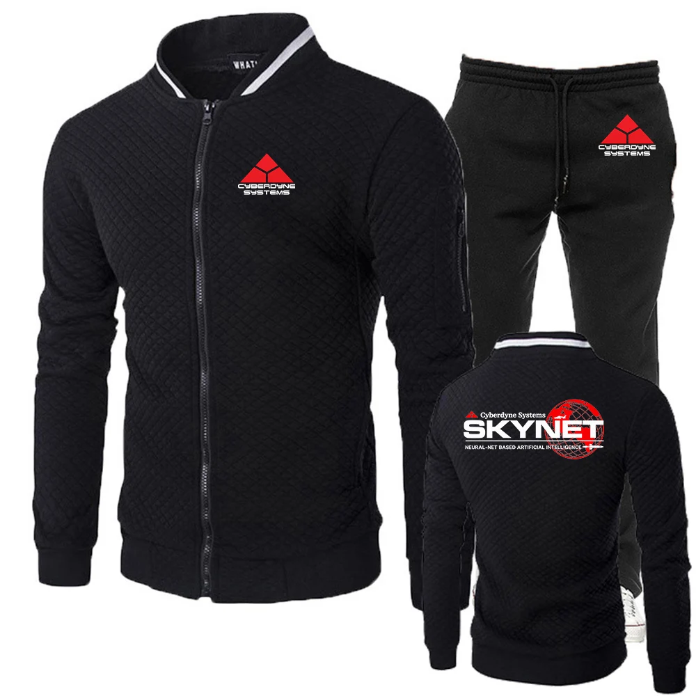 

Skynet Graphic Logo Print Men's Lightweight Slim Fit Sweatshirt Sets 2026 Spring And Autumn Skin-friendly Hoodies Pants Suits