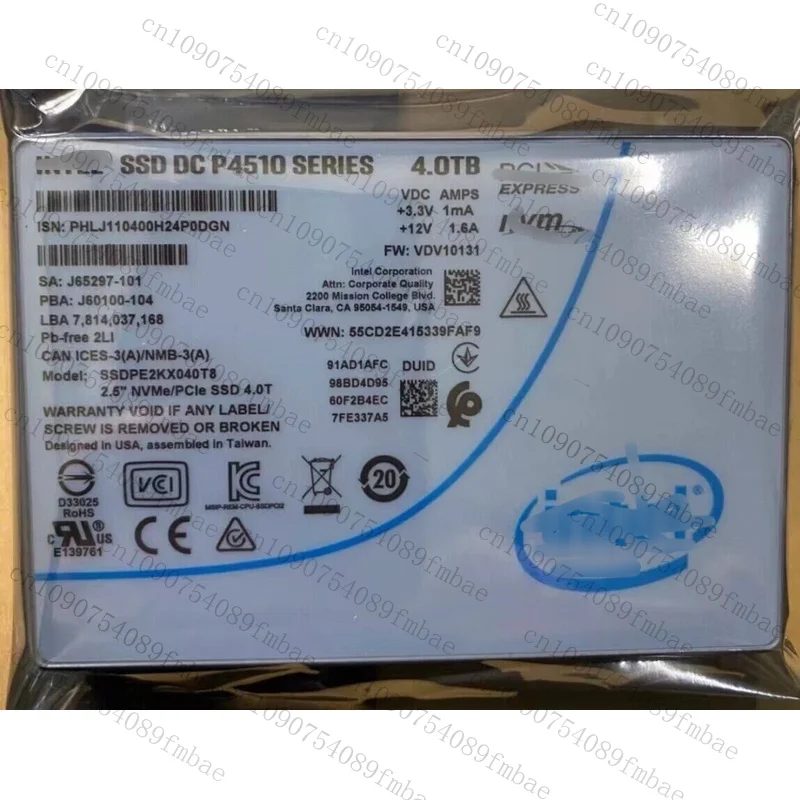 

95% новый для SSD Intel 4 ТБ серии P4510 DC NVME U.2 SSDPE2KX040T8 твердотельный накопитель VDV10131