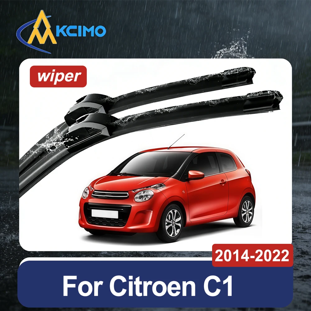 Комплект из 2 всепогодных щеток стеклоочистителя для Citroen C1 AB40 2014-2022, прочные резиновые передние дворники