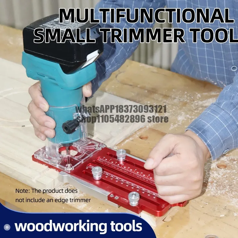 Multifunctional Router Mortise Jig Door Hinge Template Guide Rail Adapter Circular Slotting for Wood Trimming & Groove