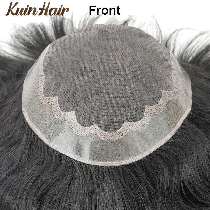 BMW Male Hair Prosthesis Men Toupee Mono&Soft PU Breathable&Durable Men Toupee 100% Indian Human Hair Replacement Systemes Unit