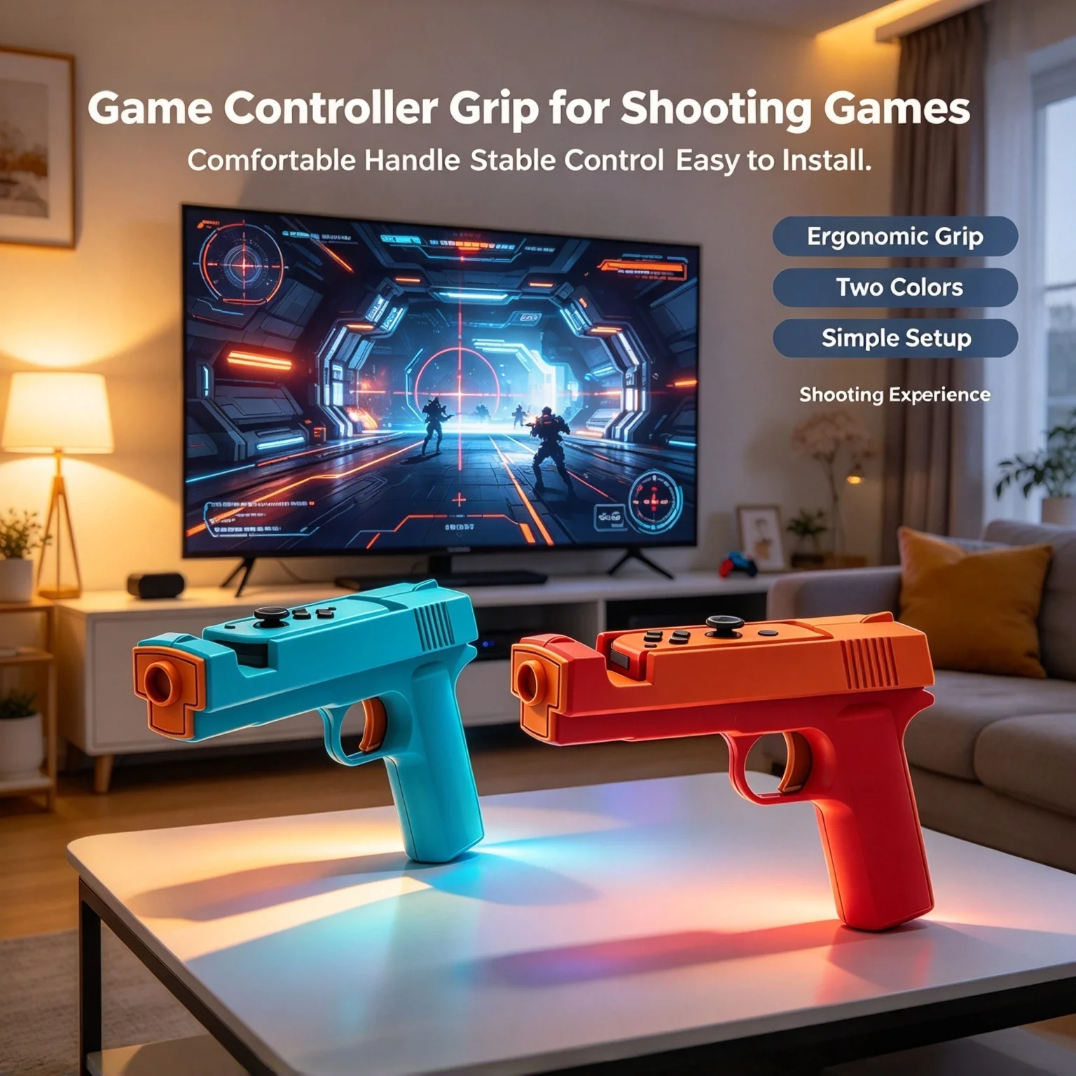 Game Shooting Gun For Switch/Switch OLED Joy-con Handle Holder Smatosensory Gaming Gun Joypad Gunstock Hand Grip Switch Acessory