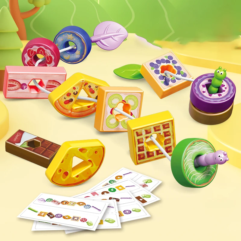 Shape Color Sorter Geometric Cognitive Sensory Matching Games Fine Motor Skills Gifts 3+Fruit Shape Montessori Threading Toys