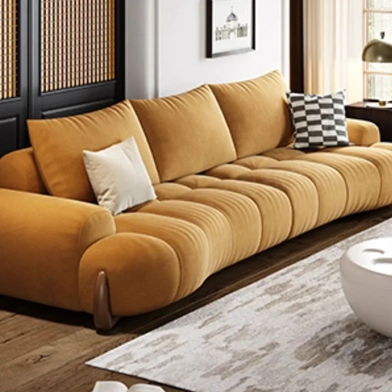 Dusty Modern Soft Sofa Cushion Simple Curved Human Dog Bed Sofa Puffs Chaise Couches Sofa Europeu De Luxo Living Room Furniture