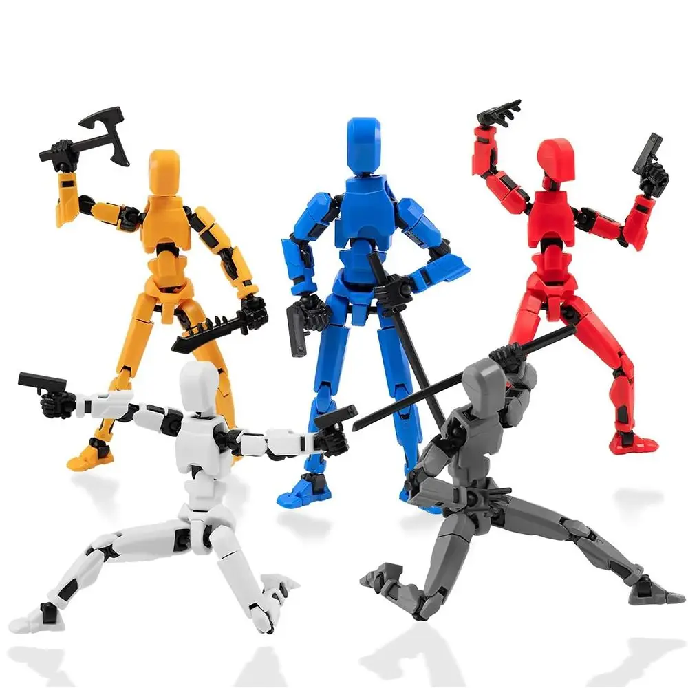 Titan T13 Action Figures Lucky Dummy 13 Robot Anime Figures Fidget Toys for Boy Autism Toy Multi Joints Movable Cool Gadget Toys