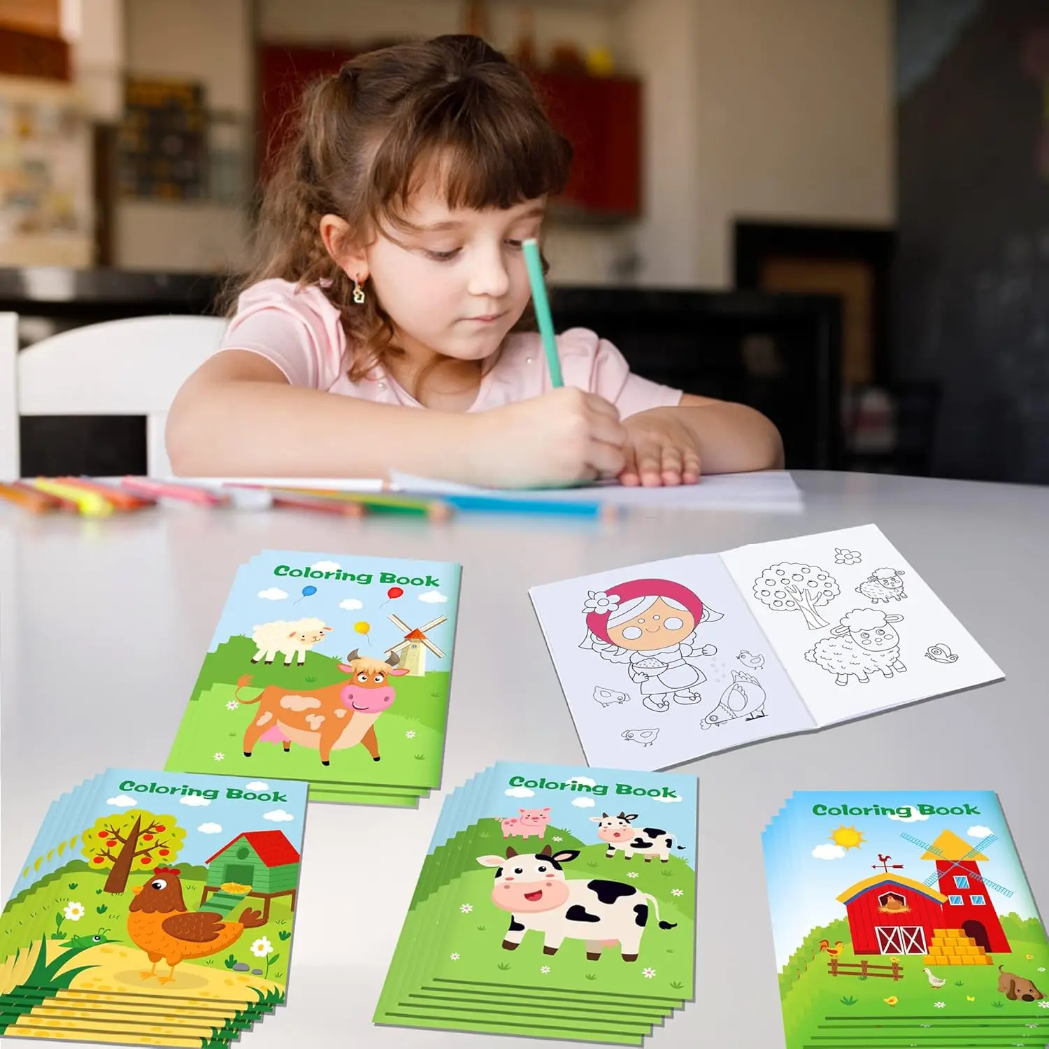 Farm Animals Coloring Books Mini Coloring Books for Kids DIY Art Drawing Activity Book  for Cow Sheep Farmhouse Theme Birthday