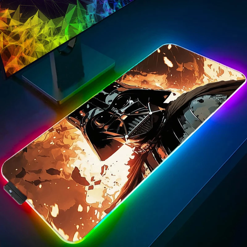 RGB LED Mouse Pad Multi Size Gamer Keyboard Pad S-star W-wars Desk Mats Extended Mausepad Office PC Gaming Accessories Mousepad