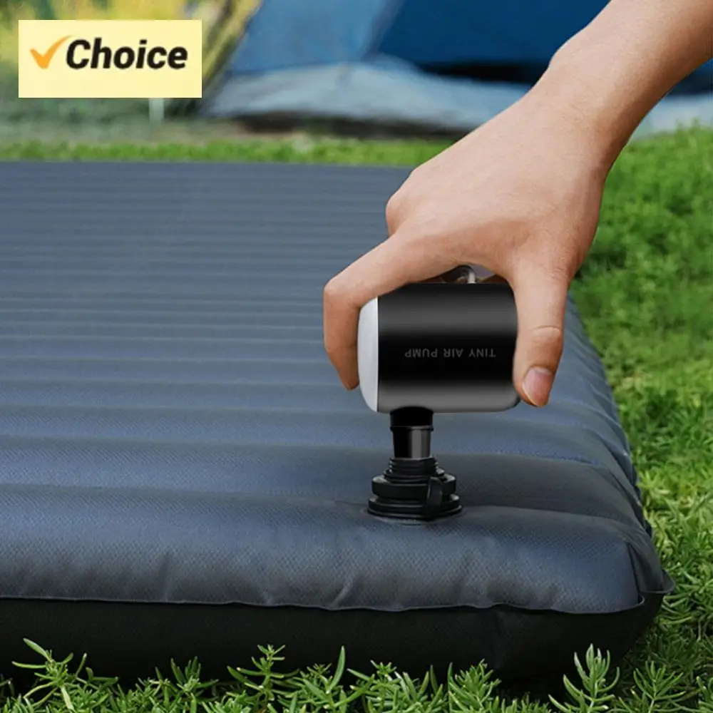 Camping Light Electric Air Pump 2200mAh Mini Inflate Deflate Pump 3 Lighting Modes Outdoor Inflator Pump for Air Mattresses Beds