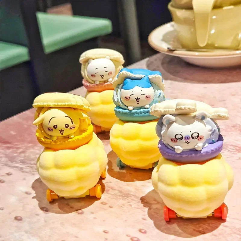 4pcs Cutejiyi Macaron Dessert Gacha Figure Set Usagi Hachiware Momonga Model Toy Desktop Ornament Cake Topper Birthday Gift
