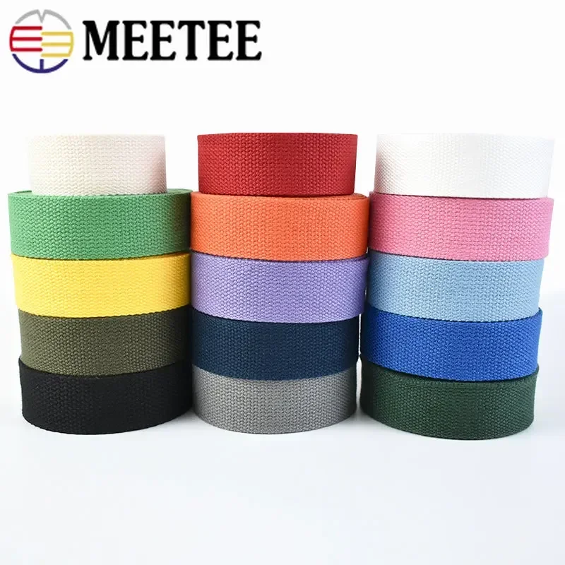 

2/5Meters 20/25/32mm 1.3mm Thick Cotton Webbing Bias Tape Bag Strap Garment Ribbons Dog Collar Belt DIY Clothing Sewing Accesory